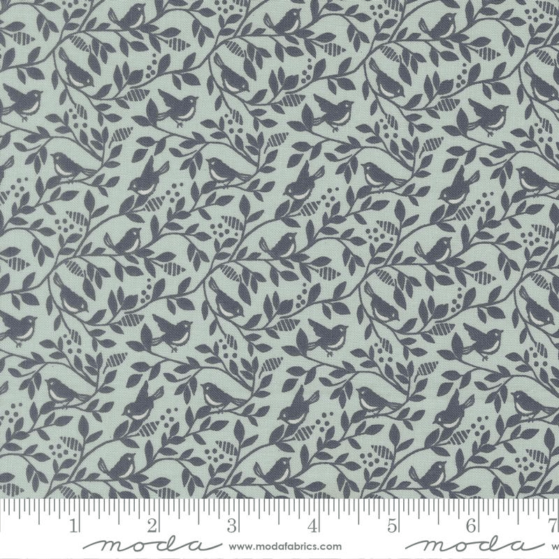 True Love Birds of a Feather Robins Egg Twilight Aqua - 5264 24 - Moda Fabrics - Nebraska Quilt Company - F261454