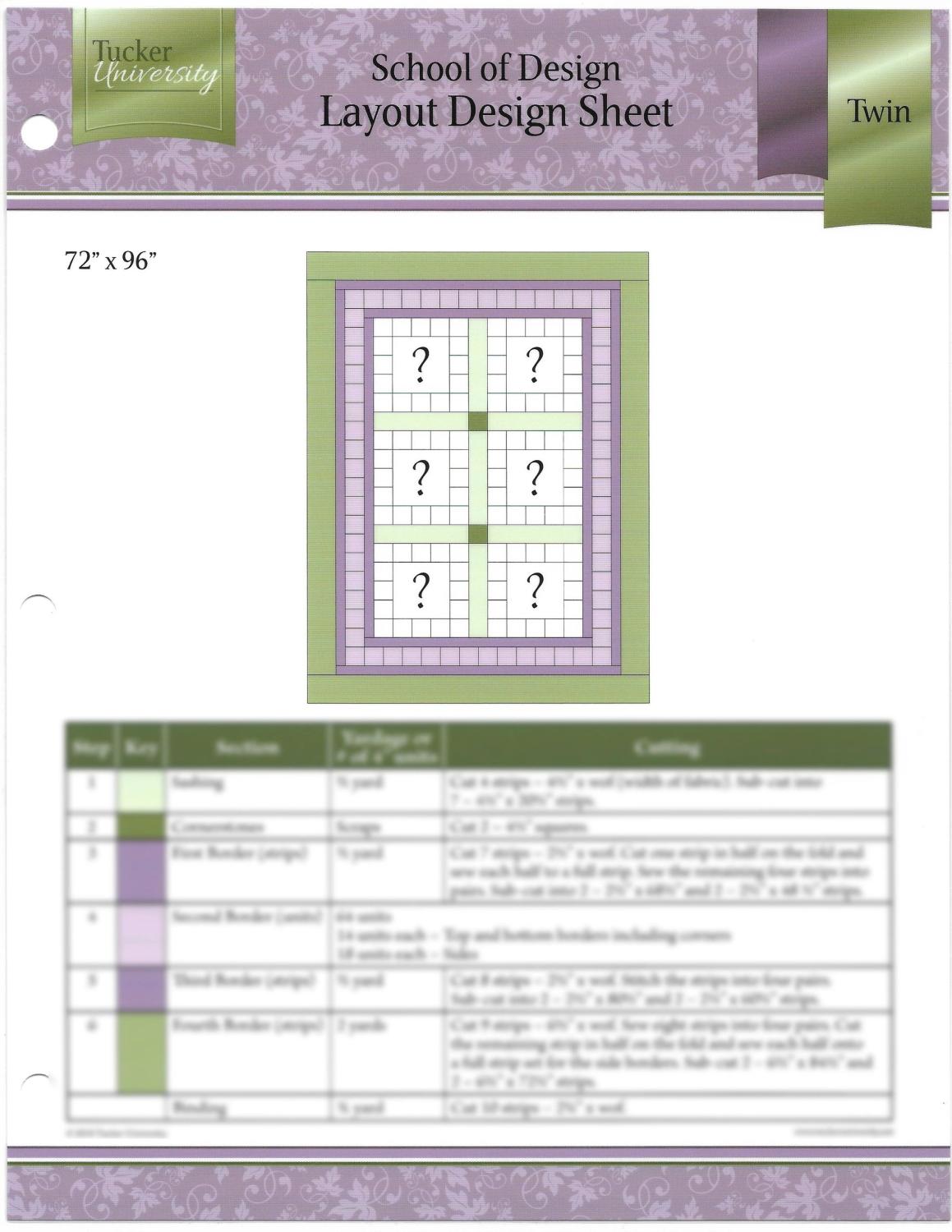 Tucker School of Design Layout Design Sheet Twin - Nebraska Quilt Company - PUB261449
