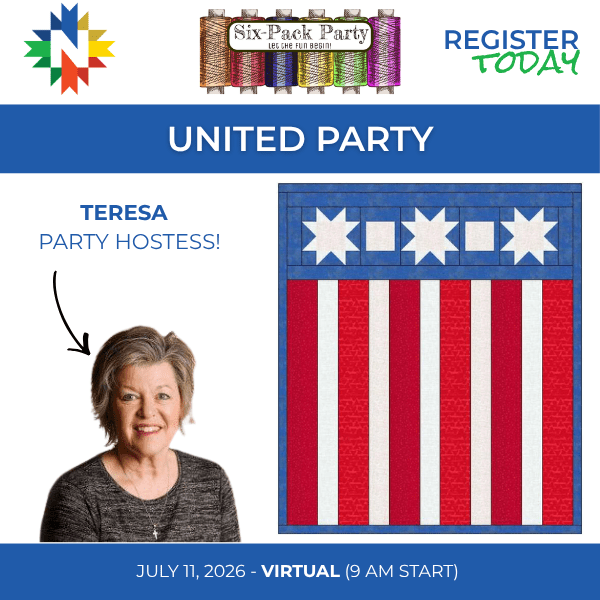 United Six-Pack Party - July 11 2026, 9 AM - 4 PM, Virtual - Nebraska Quilt Company - EVE261169