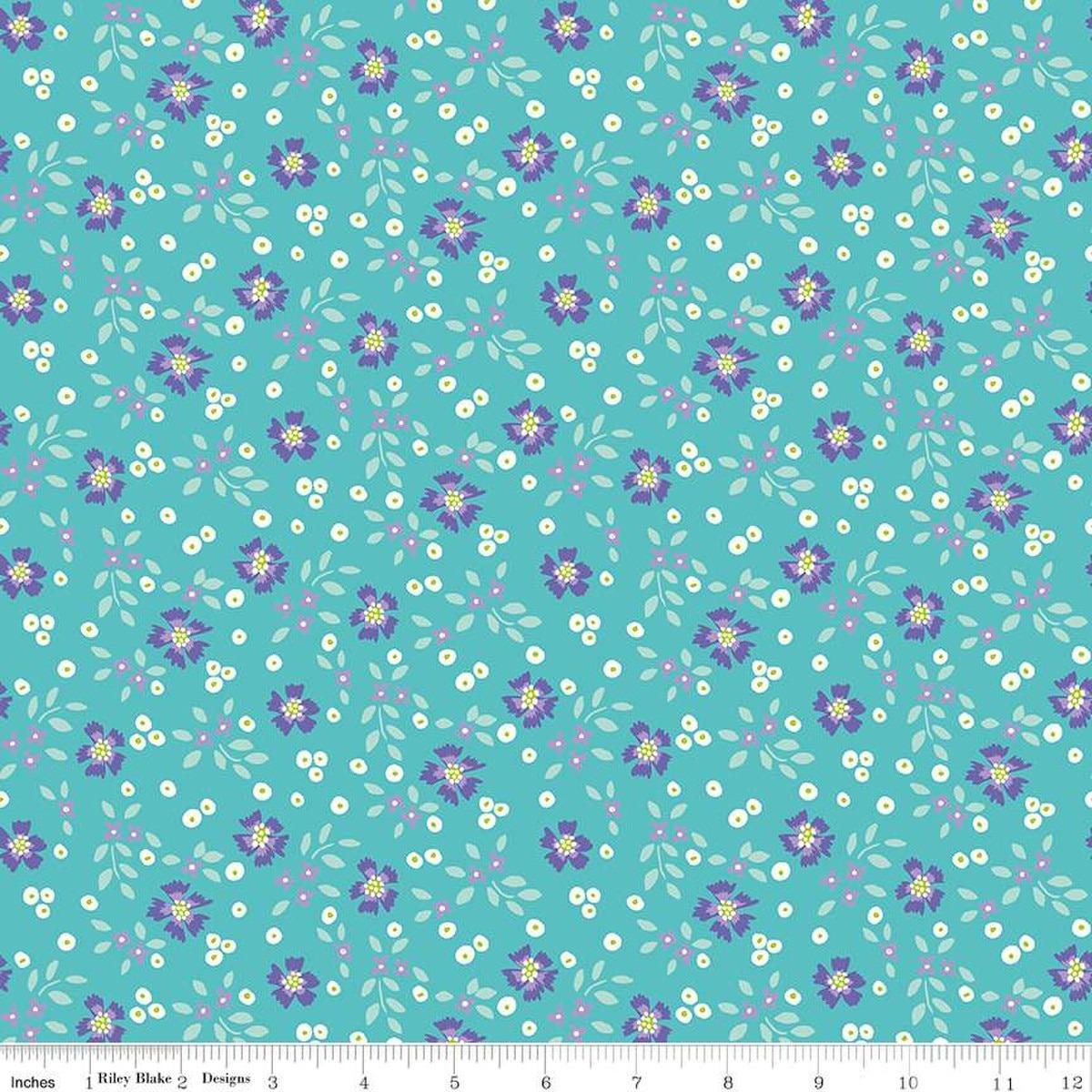 Vibrance Abloom Peacock Blue - C15951 - PEACOCK - Riley Blake Designs - Nebraska Quilt Company - F2401568
