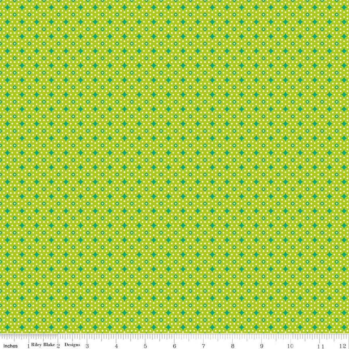 Vibrance Star Junctions Lime Green - C15954 - LIME - Riley Blake Designs - Nebraska Quilt Company - F2401578