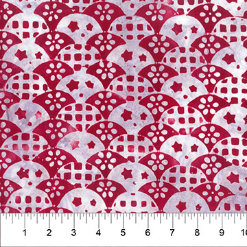 Vintage Spirit Raspberry Clamshell Stars - 83015 - 23 - Banyan Batiks - Nebraska Quilt Company - F04144