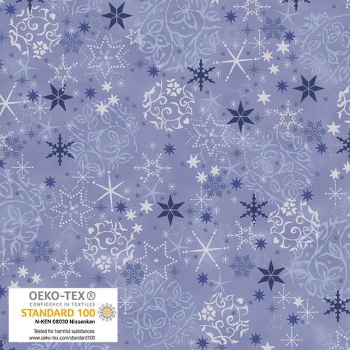 We Love Christmas Balls & Snowflakes Metallic Blue - 4592M - 610 - Blank Quilting - Nebraska Quilt Company - F2403046