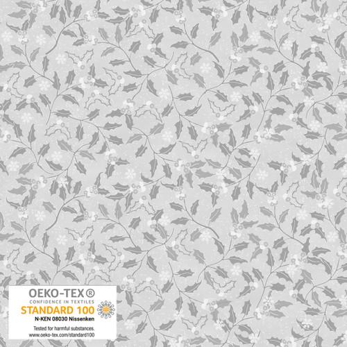 We Love Christmas Hollies Metallic Gray - 4592M - 904 - Blank Quilting - Nebraska Quilt Company - F2403028