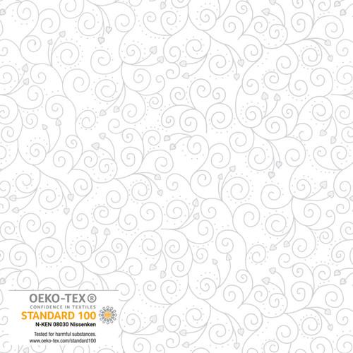 We Love Christmas Ornaments with Hearts Metallic White - 4592M - 106 - Blank Quilting - Nebraska Quilt Company - F2402943