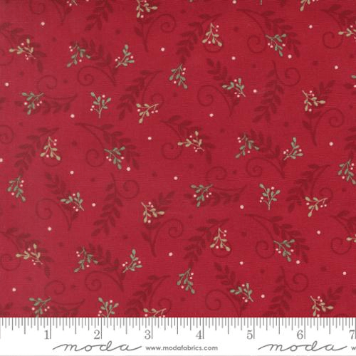 When Snow Falls Tossed Greenery Berry Red - 56175 14 - Moda Fabrics - Nebraska Quilt Company - F261761