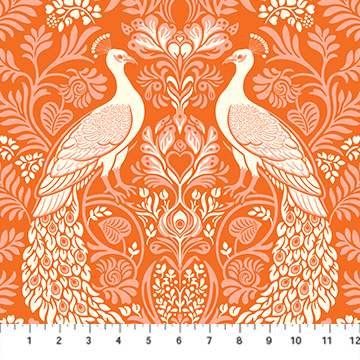 Wild Abandon Rogues & Scoundrels Tangerine - 90892 - 56 - FIGO Fabrics - Nebraska Quilt Company - F07493