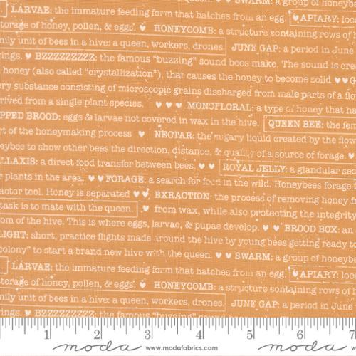 Wild Honey Buzz Words Text and Words Honey Yellow - 5254 16 - Moda Fabrics - Nebraska Quilt Company - F2501733