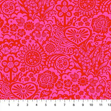 Yesterday Big Heaven Valentine Pink - AMT157 - 24C - Northcott Fabrics - Nebraska Quilt Company - F251514
