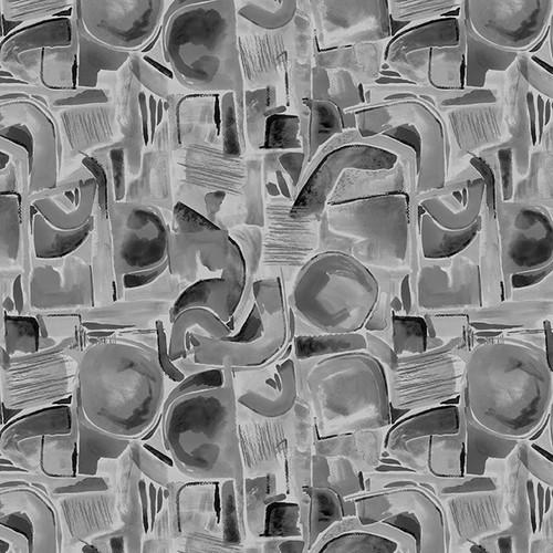 118" Wide Spectral Abstract Shapes Charcoal Gray - 118SPECTRAL - B - 3115 - 95 - Blank Quilting - Nebraska Quilt Company - F04366