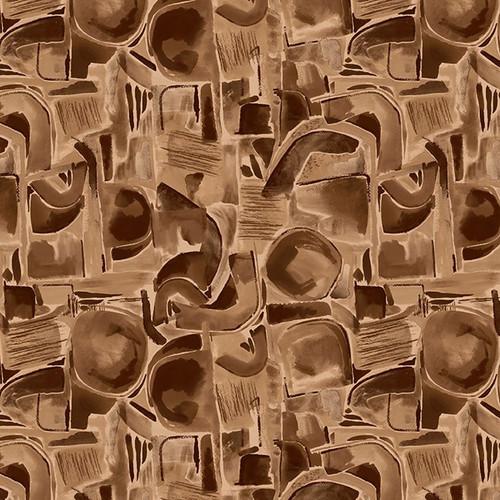 118" Wide Spectral Abstract Shapes Cocoa Brown - 118SPECTRAL - B - 3115 - 39 - Blank Quilting - Nebraska Quilt Company - F04358