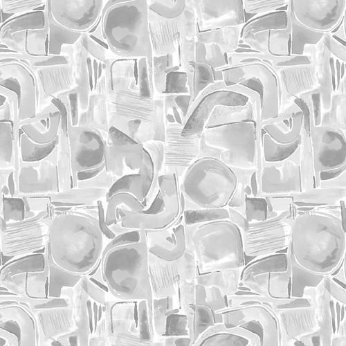 118" Wide Spectral Abstract Shapes Fog Gray - 118SPECTRAL - B - 3115 - 90 - Blank Quilting - Nebraska Quilt Company - F04365