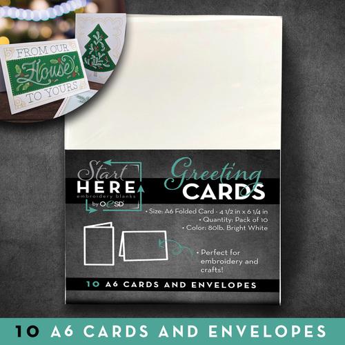 Blank Greeting Cards and Envelopes Size A6 10 Pack - Nebraska Quilt Company - N01394