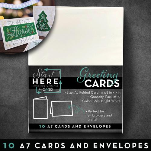 Blank Greeting Cards and Envelopes Size A7 10 Pack - Nebraska Quilt Company - N01395