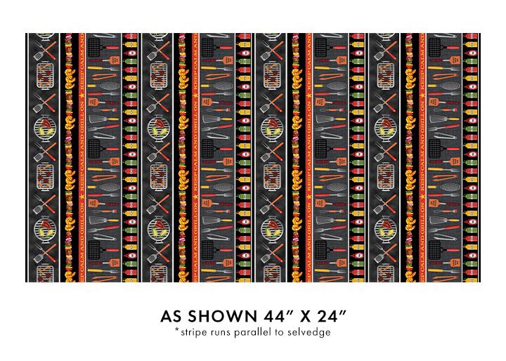 Chillin & Grillin Stripe Multi - 14354 - 99 - Benartex - Nebraska Quilt Company - F07743