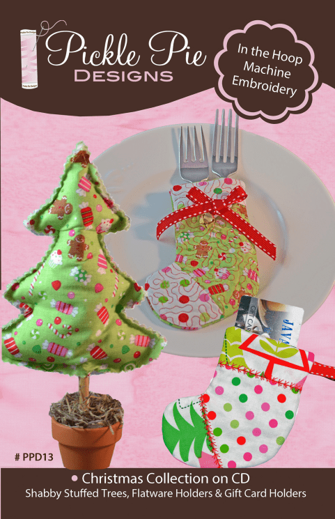 Christmas Collection on CD: Shabby Stuffed Trees, Flatware Holders, and Gift Card Holders - Nebraska Quilt Company - PUB18306
