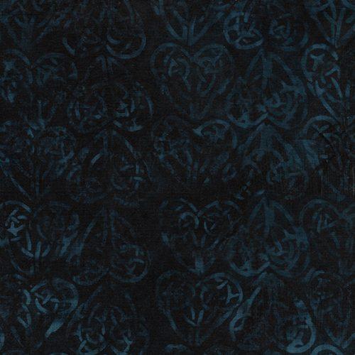 Citron Breeze Celtic Hearts Blue Midnight Blue - 112301595 - Island Batik - Nebraska Quilt Company - F06456