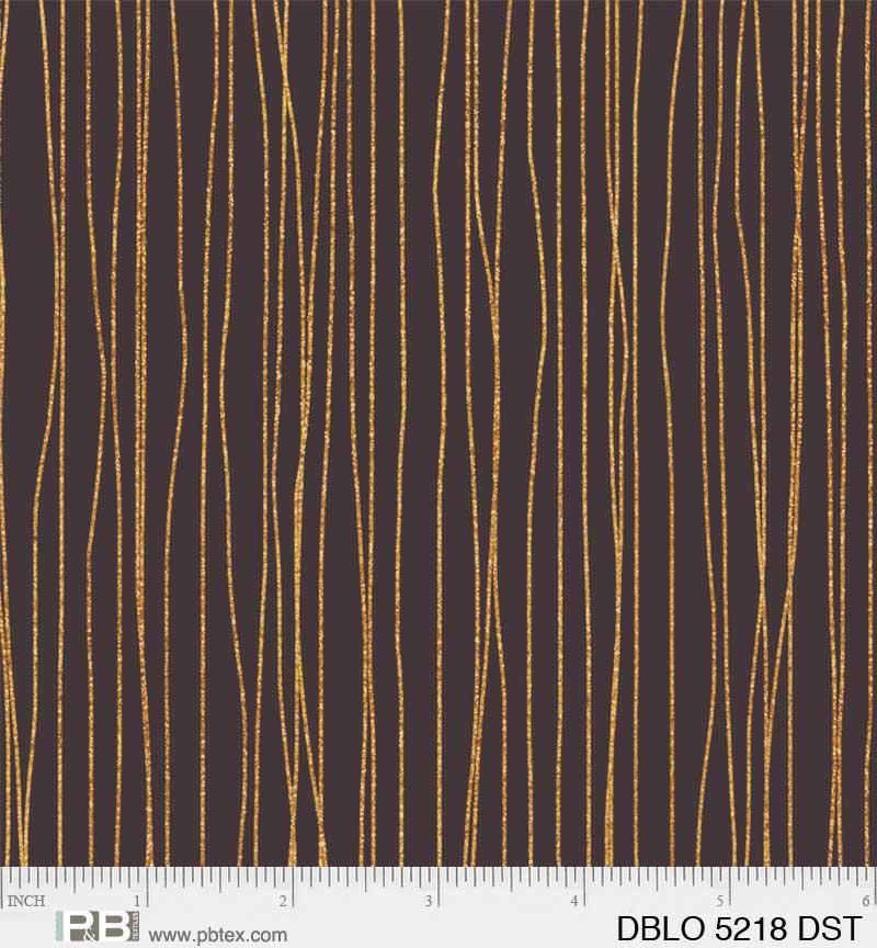 Desert Blooms Black & Gold Stripes - DBLO 5218 DST - P & B Textiles - Nebraska Quilt Company - F06429