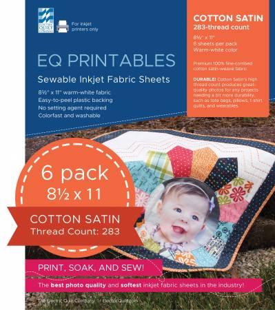 EQ Printables Cotton Satin Sewable Inkjet Fabric Sheets 238ct - Nebraska Quilt Company - NOT00102