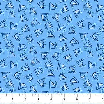 Feelin' Frosty Tossed Skates Blue - F10304 - 43 - Patrick Lose Fabrics - Nebraska Quilt Company - F04915