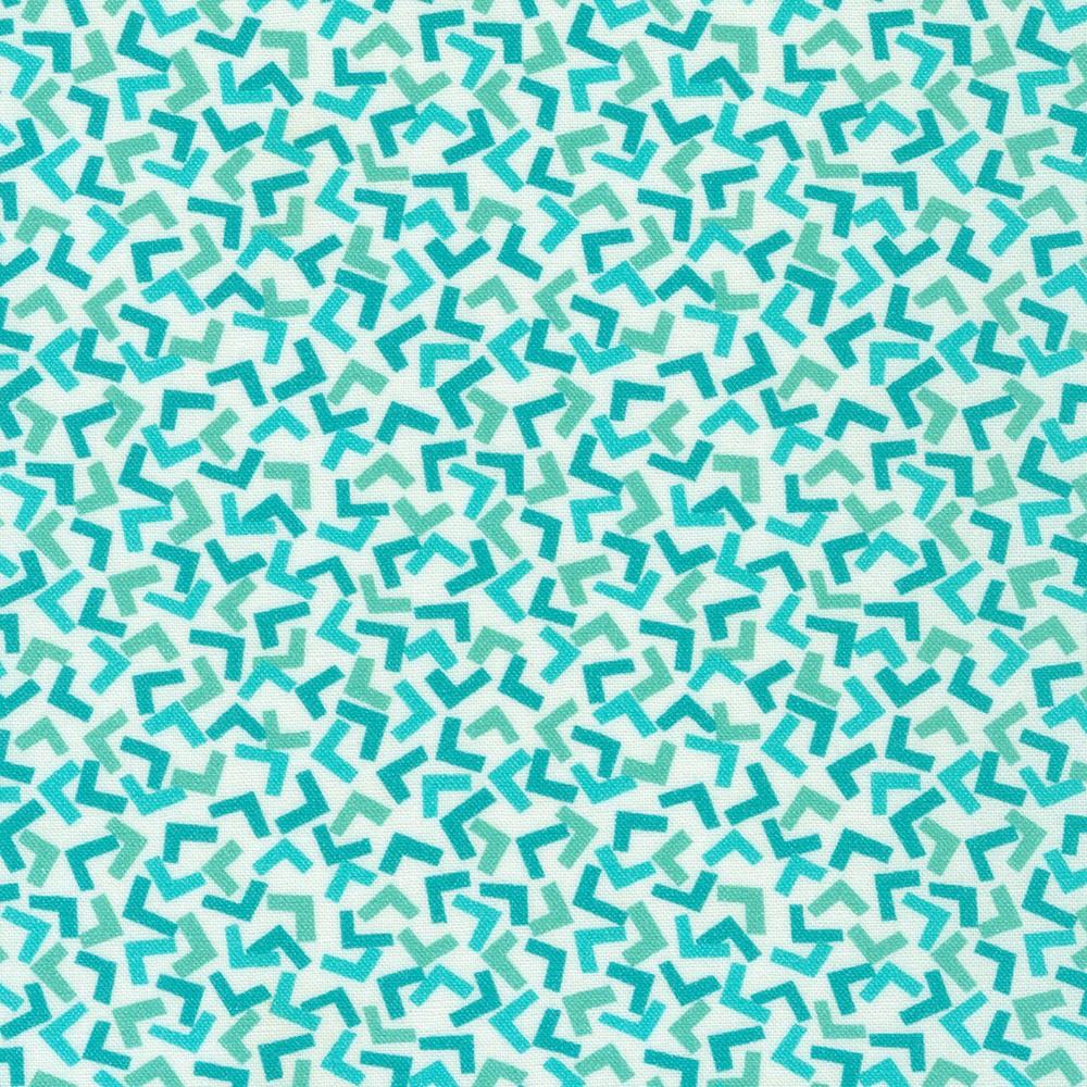 Flowerhouse: At the Cottage Angles Teal - FLHD - 22082 - 213 - Robert Kaufman - Nebraska Quilt Company - F06368