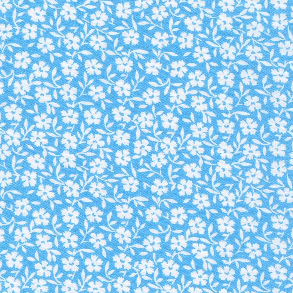 Flowerhouse: At the Cottage Simple Flowers Blue - FLHD - 22078 - 4 - Robert Kaufman - Nebraska Quilt Company - F06351