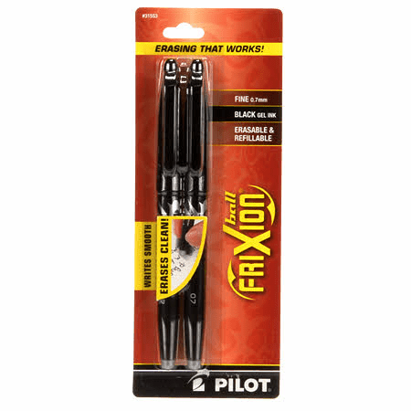 Frixion Pen Black 2 Pack Fine Point .7mm Heat Erase - Nebraska Quilt Company - N14401