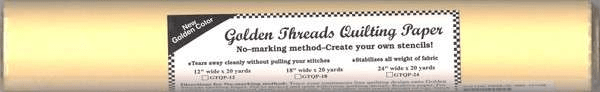 Golden Threads Quilting Paper 12" x 20 Yards - Nebraska Quilt Company - N10407