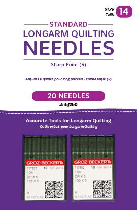 Handi Quilter Standard Size 14 Sharp Point (R) Needles - 20 Count - Nebraska Quilt Company - AQM00240-2