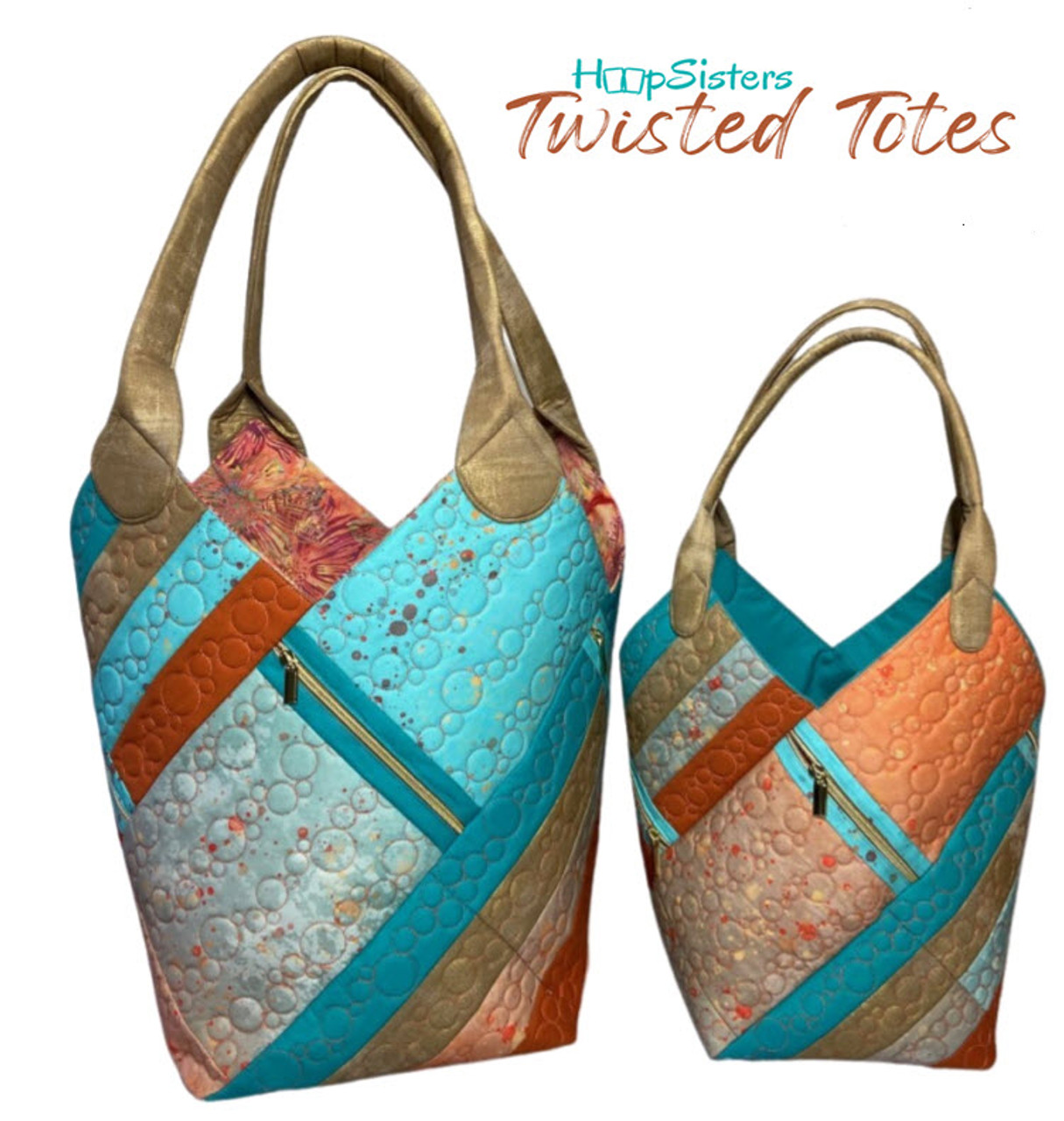 HoopSisters Twisted Tote USB Quilt - In - The - Hoop Pattern - Nebraska Quilt Company - PUB03776