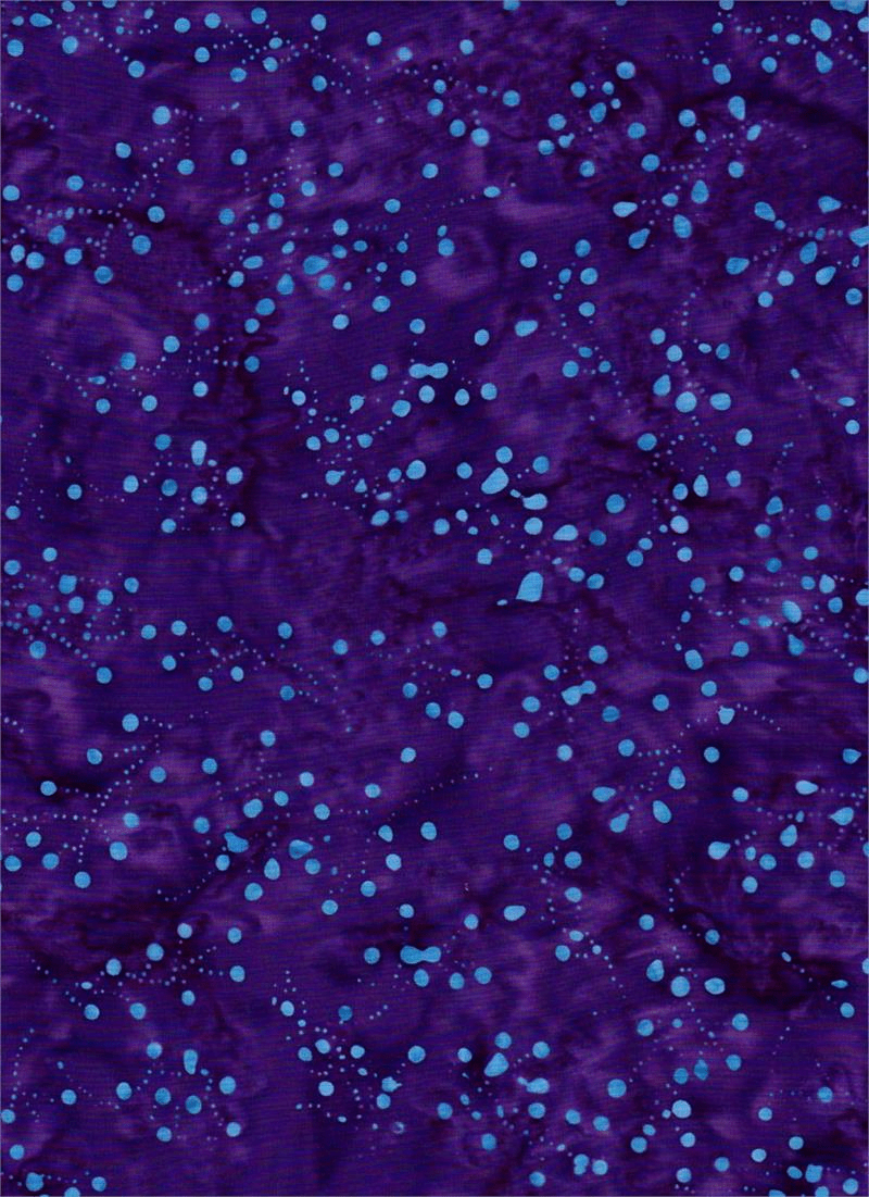 Jewels of the Islands Purple Blue Fairy Dots - 0214 - Batik Textiles - Nebraska Quilt Company - F08374