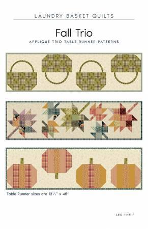 Laundry Basket Quilts Fall Trio Table Runner Pattern - Nebraska Quilt Company - PUB00147