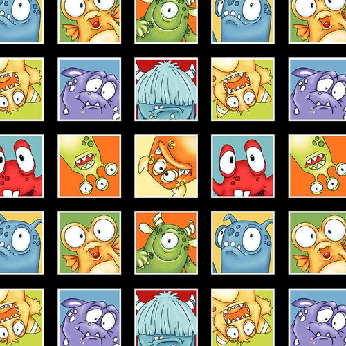 Monster'ocity Monster Boxes Glow Multi - MONSTEROCITY Q1234G - 9 - Henry Glass & Co. - Nebraska Quilt Company - F06412