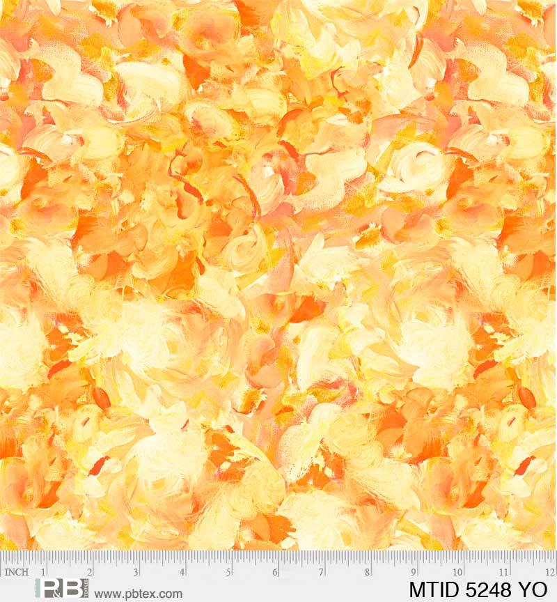 Moon Tide Splotches Brush Strokes Yellow - MTID 5248 YO - P & B Textiles - Nebraska Quilt Company - F06537