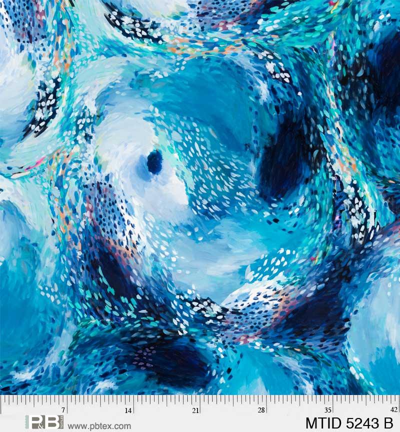 Moon Tide Swirls Blue - MTID 5243 B - P & B Textiles - Nebraska Quilt Company - F06524