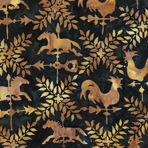 Prairie Dreams Weather Vanes Midnight Blue - 122234595 - Island Batik - Nebraska Quilt Company - F04249