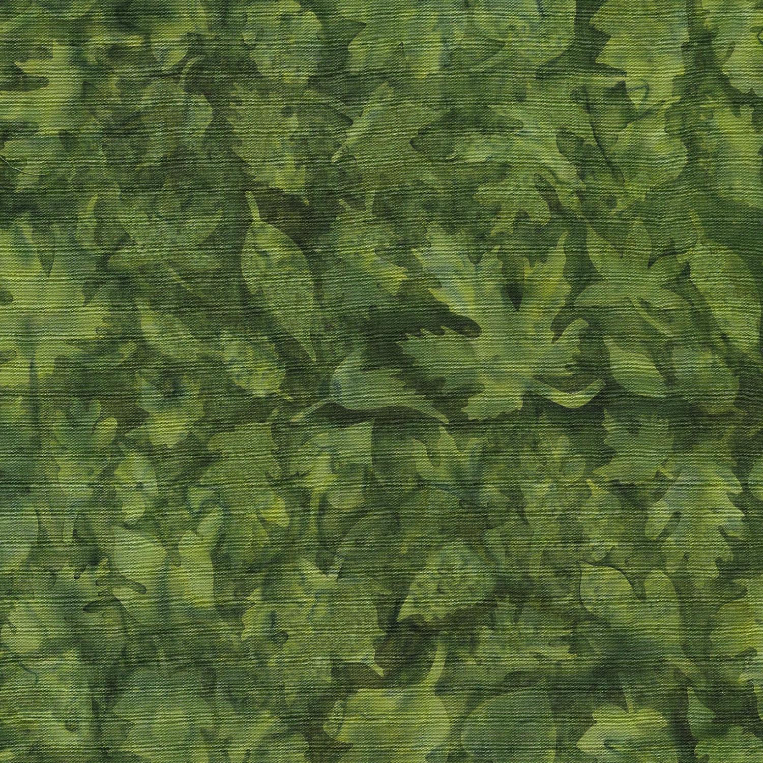 Sandalwood Green Avocado Leaves - 122220665 - Island Batik - Nebraska Quilt Company - F06708