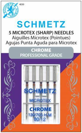 Schmetz Chrome Microtex Needle Size 80/12 - Nebraska Quilt Company - N03433