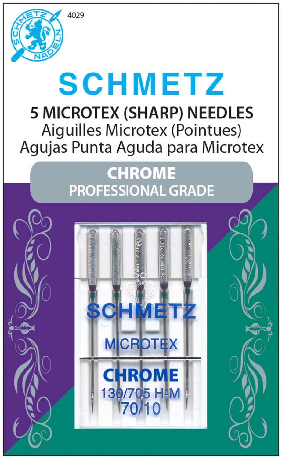 Schmetz Chrome Microtex Needles (5 Pack) 70/10 - Nebraska Quilt Company - N03432