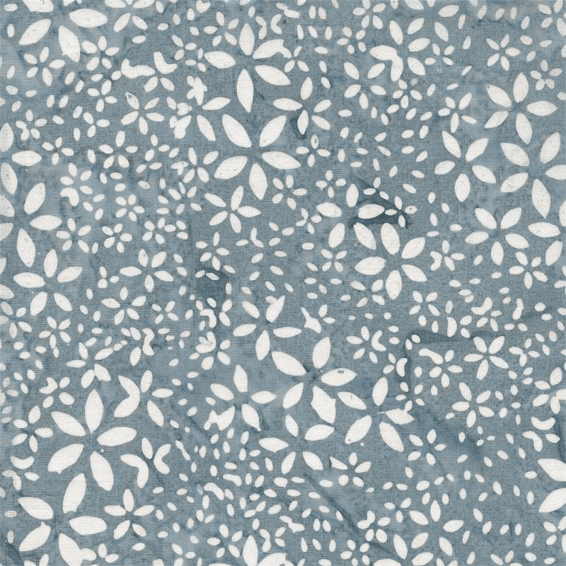 Shades of Grey Medium Light Grey Flowers - 5731 - Batik Textiles - Nebraska Quilt Company - F08358