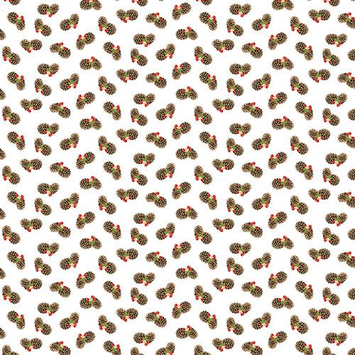 Snowman's Dream Tossed Pinecones - E - SNOWMANDRE E - 7045 - 03 - Studio E Fabrics - Nebraska Quilt Company - F04635