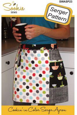 Sookie Sews Cookin In Color Serger Apron Pattern - Nebraska Quilt Company - PUB01219