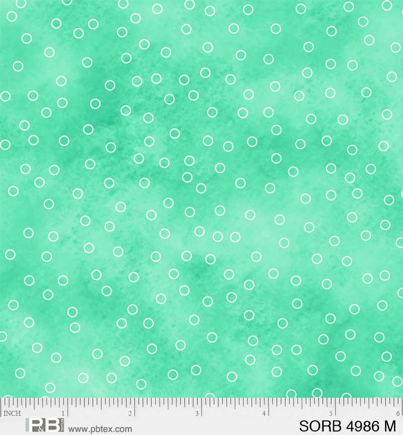 Sorbet Circles Light Green - SORB 4986 M - P & B Textiles - Nebraska Quilt Company - F06677