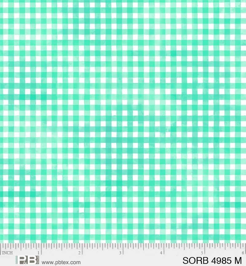 Sorbet Plaid Light Green - SORB 4985 M - P & B Textiles - Nebraska Quilt Company - F06676