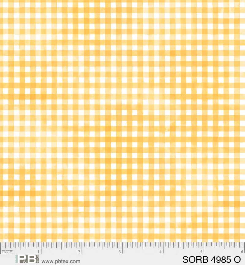 Sorbet Plaid Orange - SORB 4985 O - P & B Textiles - Nebraska Quilt Company - F06682