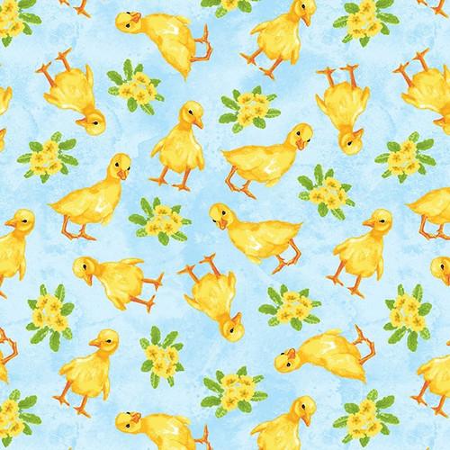 Spring is Hare Tossed Ducks Light Blue - SPRINGISHARE - B - 3264 - 11 - Blank Quilting - Nebraska Quilt Company - F04383
