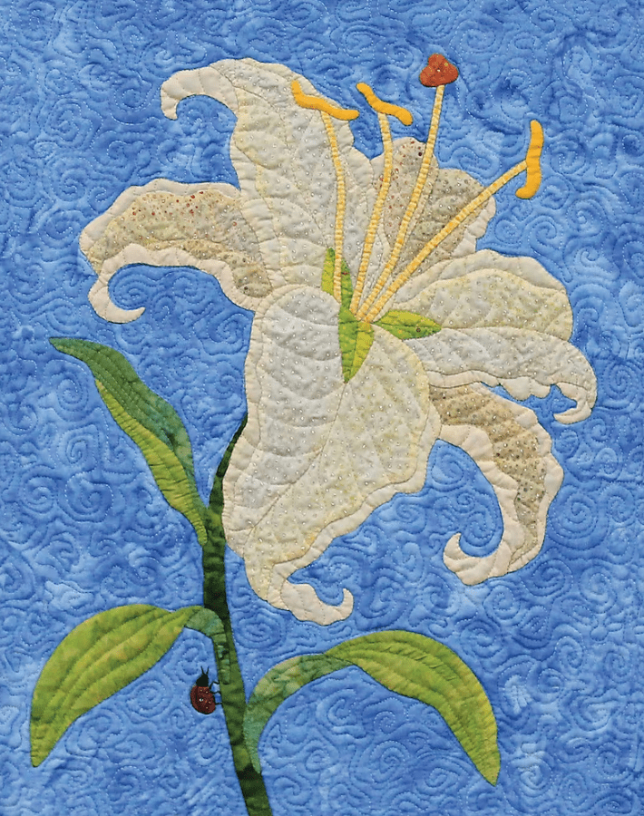 Stargazer Lily April Machine Embroidery USB - Nebraska Quilt Company - PUB19397