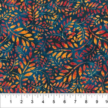 Tuscan Terrace BackgroundLeaves Got the Blues - 80954 - 44 - Banyan Batiks - Nebraska Quilt Company - F05046