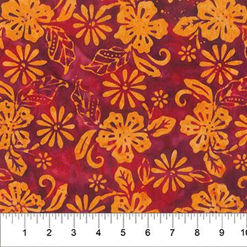 Tuscan Terrace Floral TossBurgundy - 80951 - 29 - Banyan Batiks - Nebraska Quilt Company - F05033