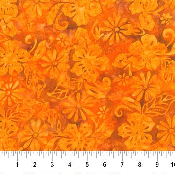 Tuscan Terrace Floral TossPumpkin - 80951 - 58 - Banyan Batiks - Nebraska Quilt Company - F05035
